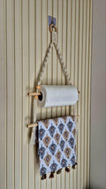 Boho Macramé Towel Holder – Handmade Wall Hanging Rack for Bathroom & Home Decor