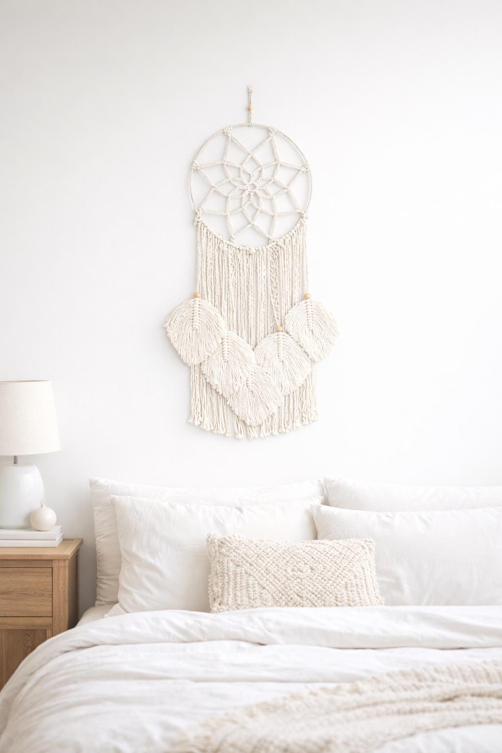Macrame Dream Catcher Wall Hanging | Cotton Rope Dreamcatcher | Large 36 x 14 Inch Wall Decor | Bedroom Living Room Decor |Birthday Gift