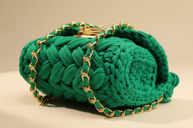 Handmade Crochet Shoulder Bag | Knitted T-Shirt Yarn Purse | Chain Sling Bag | Boho Crossbody Handbag | Everyday Bag | Gift for Her
