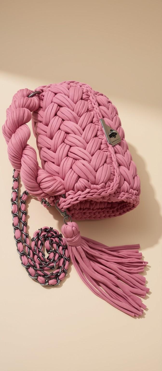 Woven Crochet Bag | Knitted Shoulder Handbag | Boho Chain Purse | Summer Beach Bag | Women's Everyday Handbag | Vacation Bag | Gift for Her