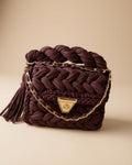 Handmade Brown Crochet Bag | Woven T Shirt Yarn Sling Bag | Boho Summer Beach Bag | Party Handbag | Knitted Crossbody Purse | Gift for Her
