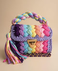 Handmade Crochet Shoulder Bag | Knitted T-Shirt Yarn Chain Sling Bag | Boho Crossbody Purse | Woven Handbag | Multi Color Bag | Gift for Her