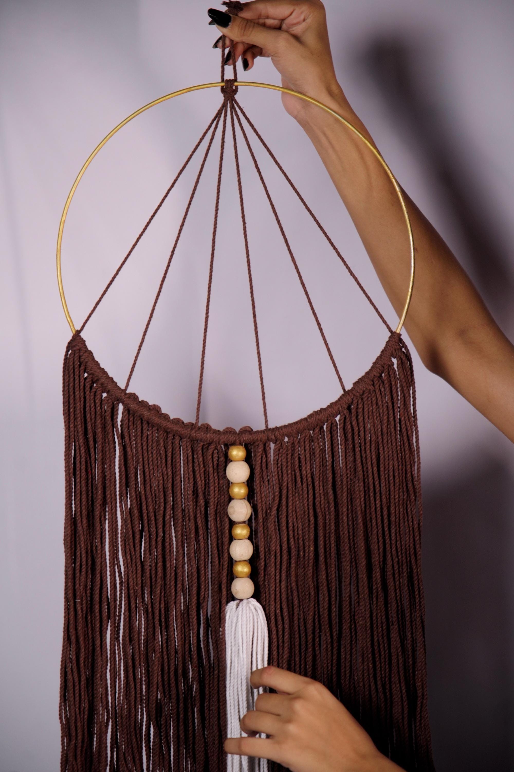 Handmade Macrame Dreamcatcher Wall Hanging | Boho Cotton Wall Decor | Large Dream Catcher | Nursery Bedroom Decor | Housewarming gift