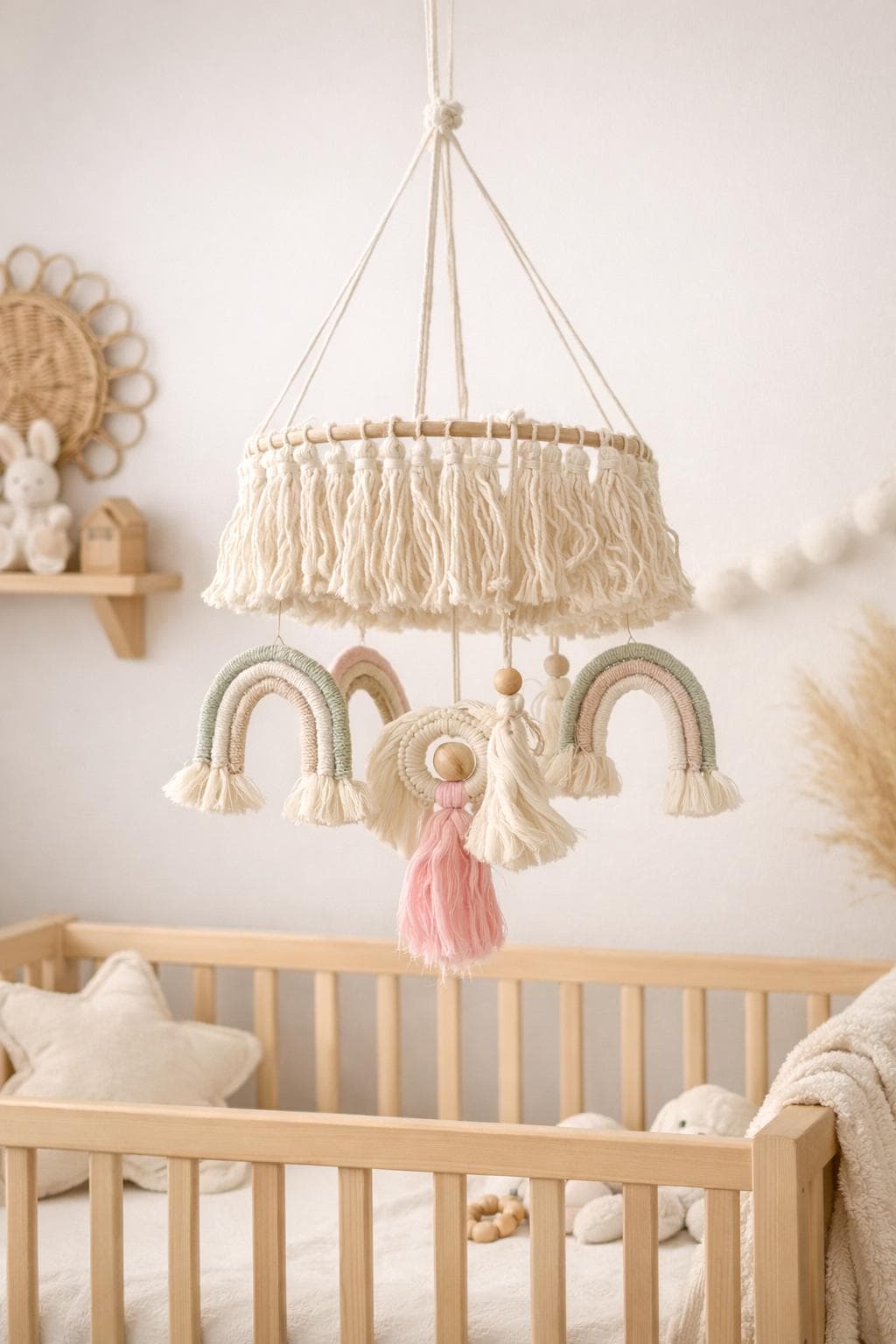 Macrame Rainbow Wall Hanging | Boho Nursery Wall Decor | Cotton Rope Rainbow Wall Art | Baby Room Decor | Housewarming gift