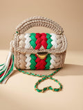 Crochet Shoulder Bag | Vibrant Handwoven Purse | T Shirt Yarn Fashion Bag | Chunky Knit Handbag | Everyday Boho Accessory
