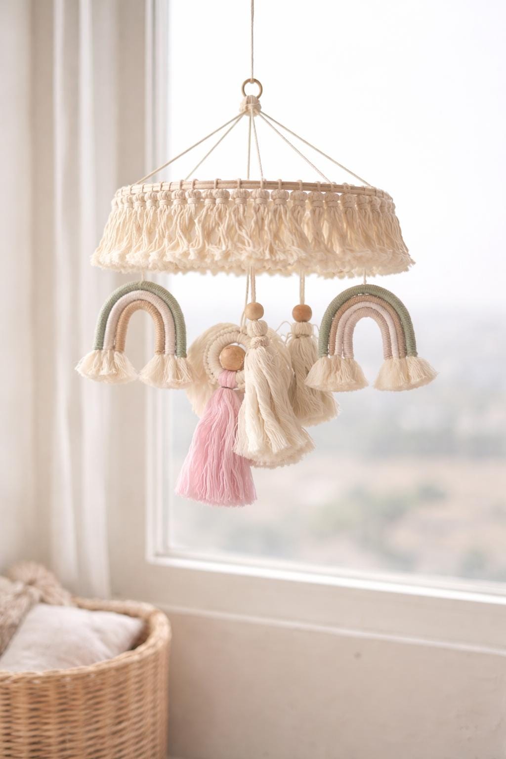 Macrame Rainbow Wall Hanging | Boho Nursery Wall Decor | Cotton Rope Rainbow Wall Art | Baby Room Decor | Housewarming gift