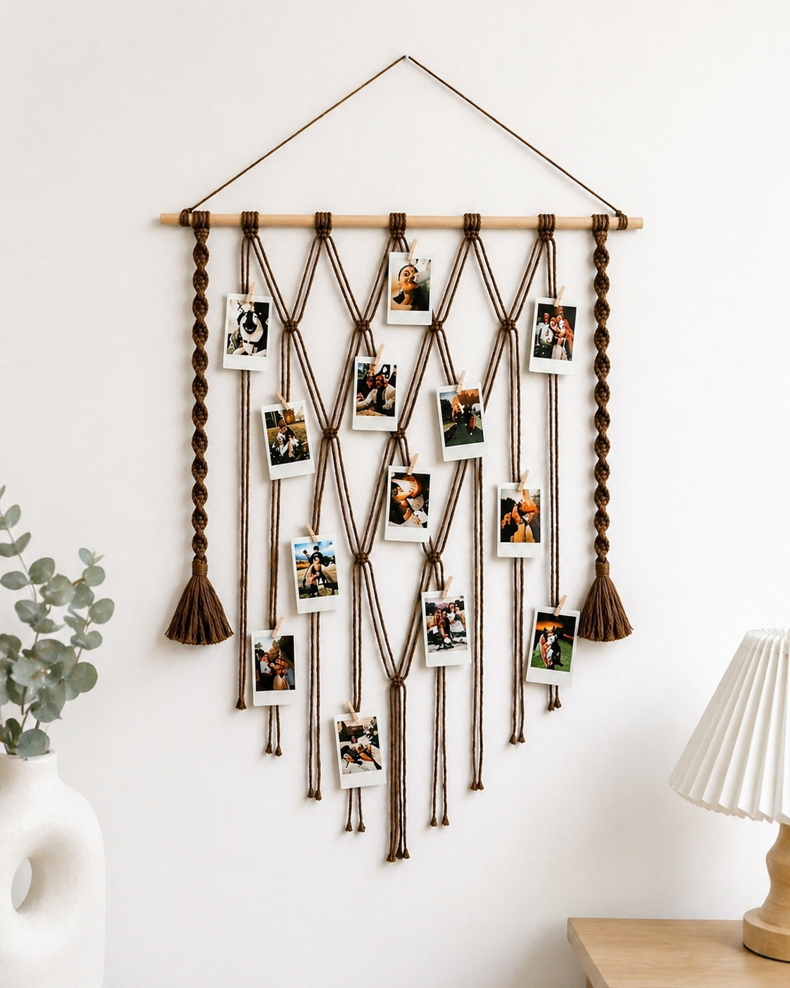 Handmade Boho Macrame Photo Display | Wall Hanging Picture Holder