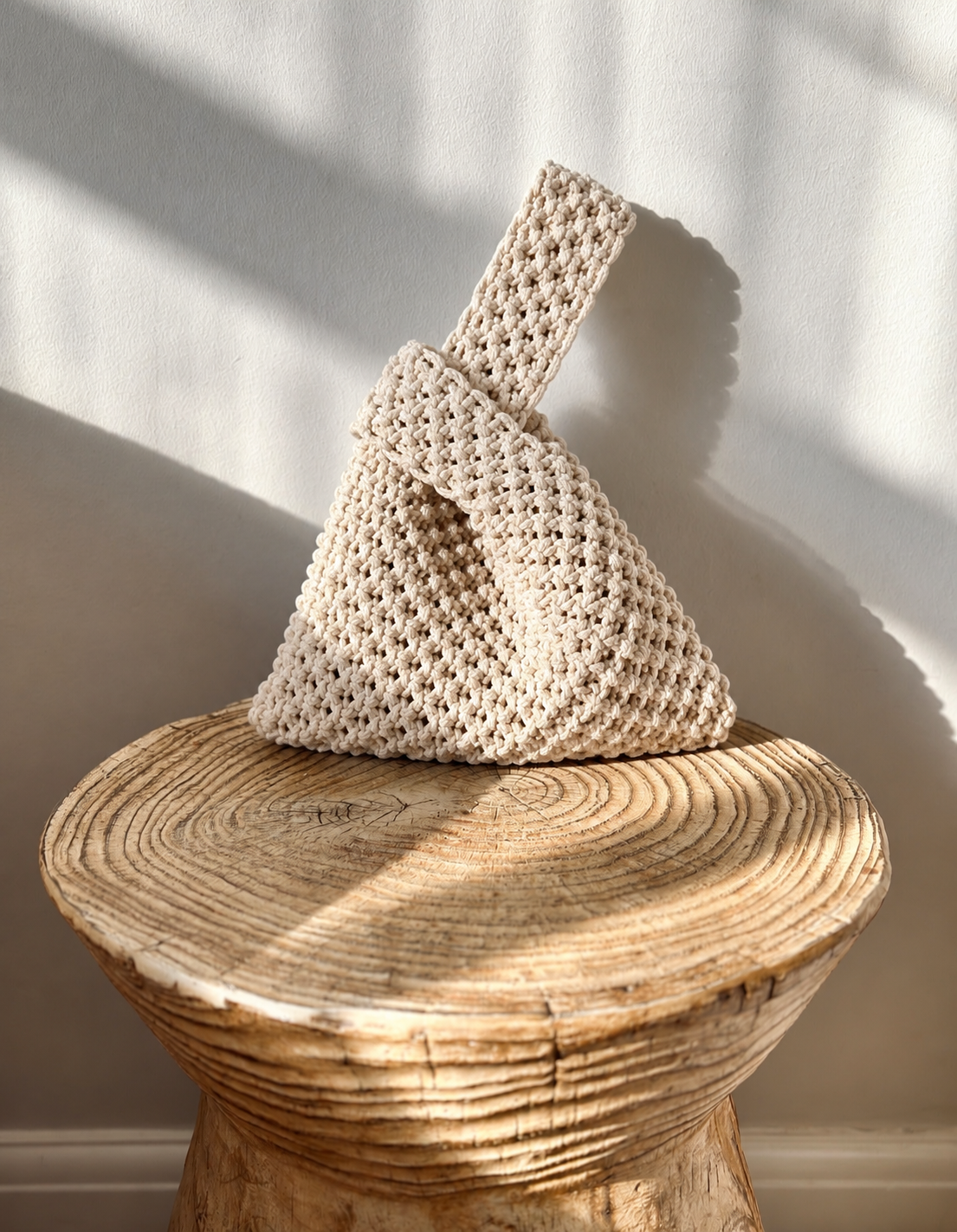 White Macrame Handbag, Handmade Cotton Rope Bag, Boho Knot Purse, Woven Shoulder Bag, Minimalist Tote Bag, Bohemian Handbag, Gift for Her