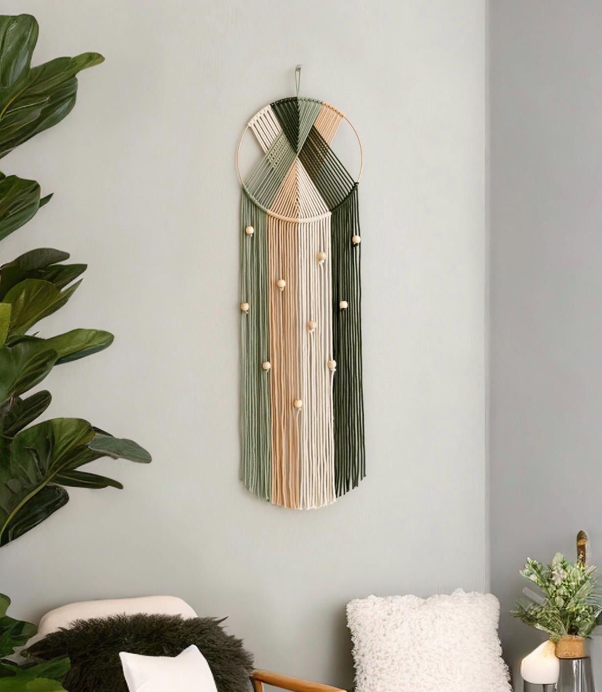 Boho Macrame Dreamcatcher | Handmade Nursery Wall Decor | Yarn Hoop | Bohemian Bedroom Wall Hanging | First Home Gift | Housewarming Decor