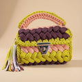 Crochet Shoulder Bag | T-Shirt Yarn Crossbody Bag | Chain Strap Purse | Colorful Boho Handbag | Knitted Sling Bag |Gift for Her | Crochet bag