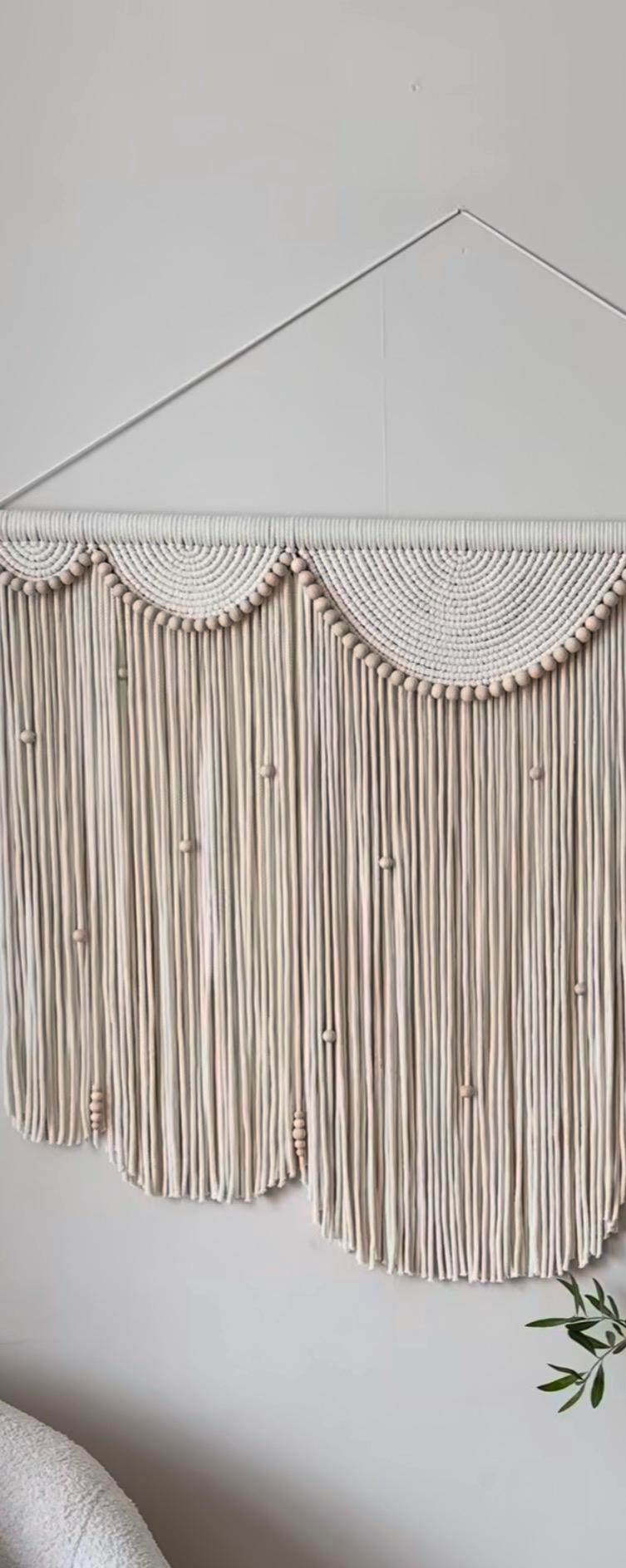 Extra Large Macrame Wall Hanging | Boho Headboard Wall Decor | Handmade Cotton Fiber Art | Living Room Bedroom Decor | 50 x 40 inches