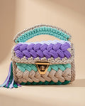 Multi Color Crochet Chain Sling Bag | Knitted Shoulder Purse | Boho Crossbody Bag | T-Shirt Yarn Handbag | Summer Beach Purse | Gift for Her