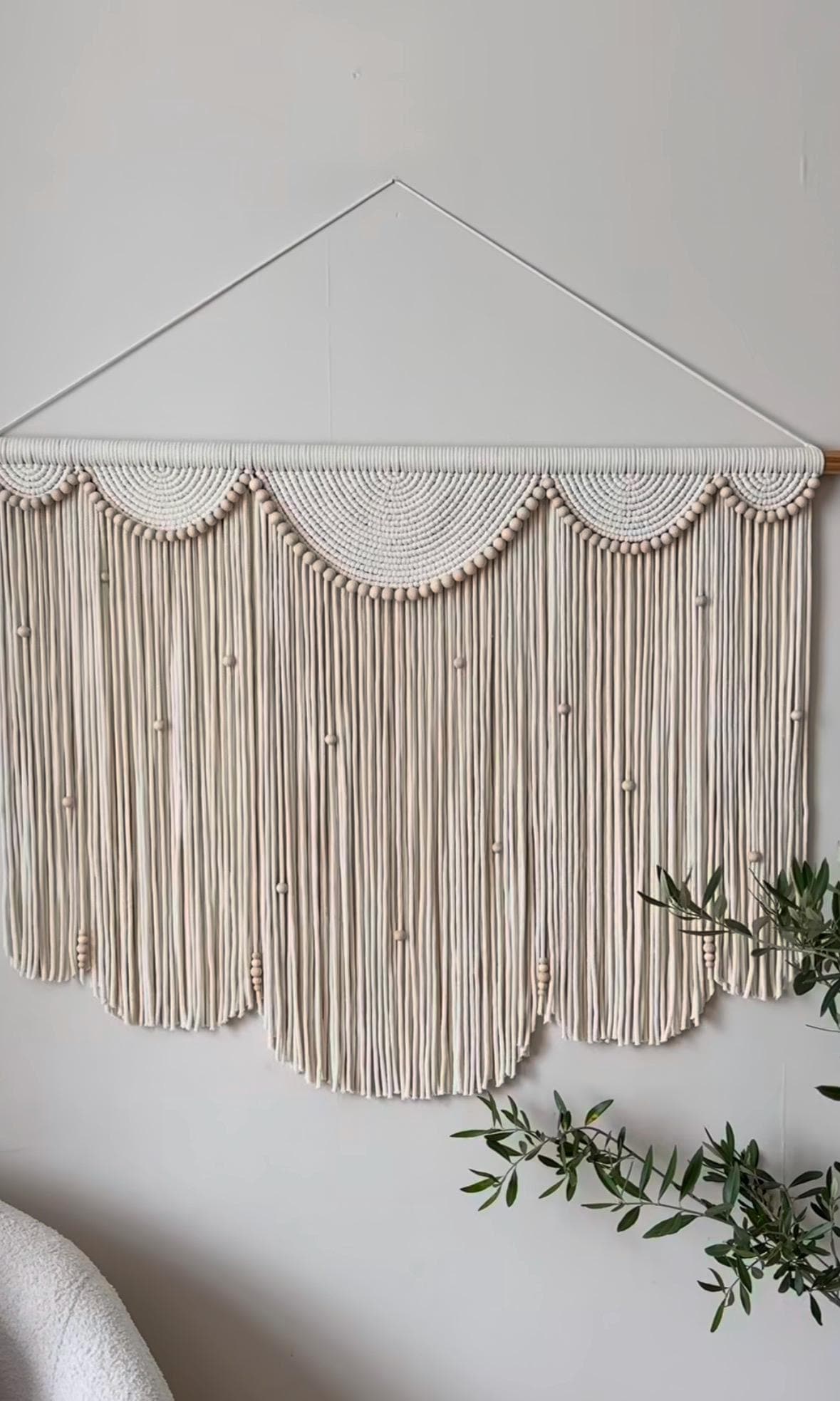 Extra Large Macrame Wall Hanging | Boho Headboard Wall Decor | Handmade Cotton Fiber Art | Living Room Bedroom Decor | 50 x 40 inches