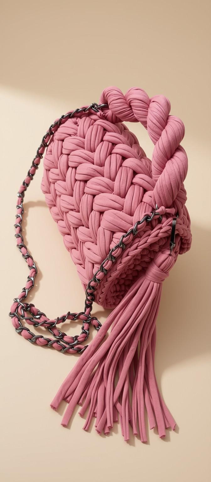 Woven Crochet Bag | Knitted Shoulder Handbag | Boho Chain Purse | Summer Beach Bag | Women's Everyday Handbag | Vacation Bag | Gift for Her