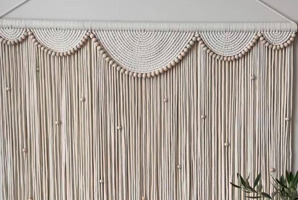 Extra Large Macrame Wall Hanging | Boho Headboard Wall Decor | Handmade Cotton Fiber Art | Living Room Bedroom Decor | 50 x 40 inches