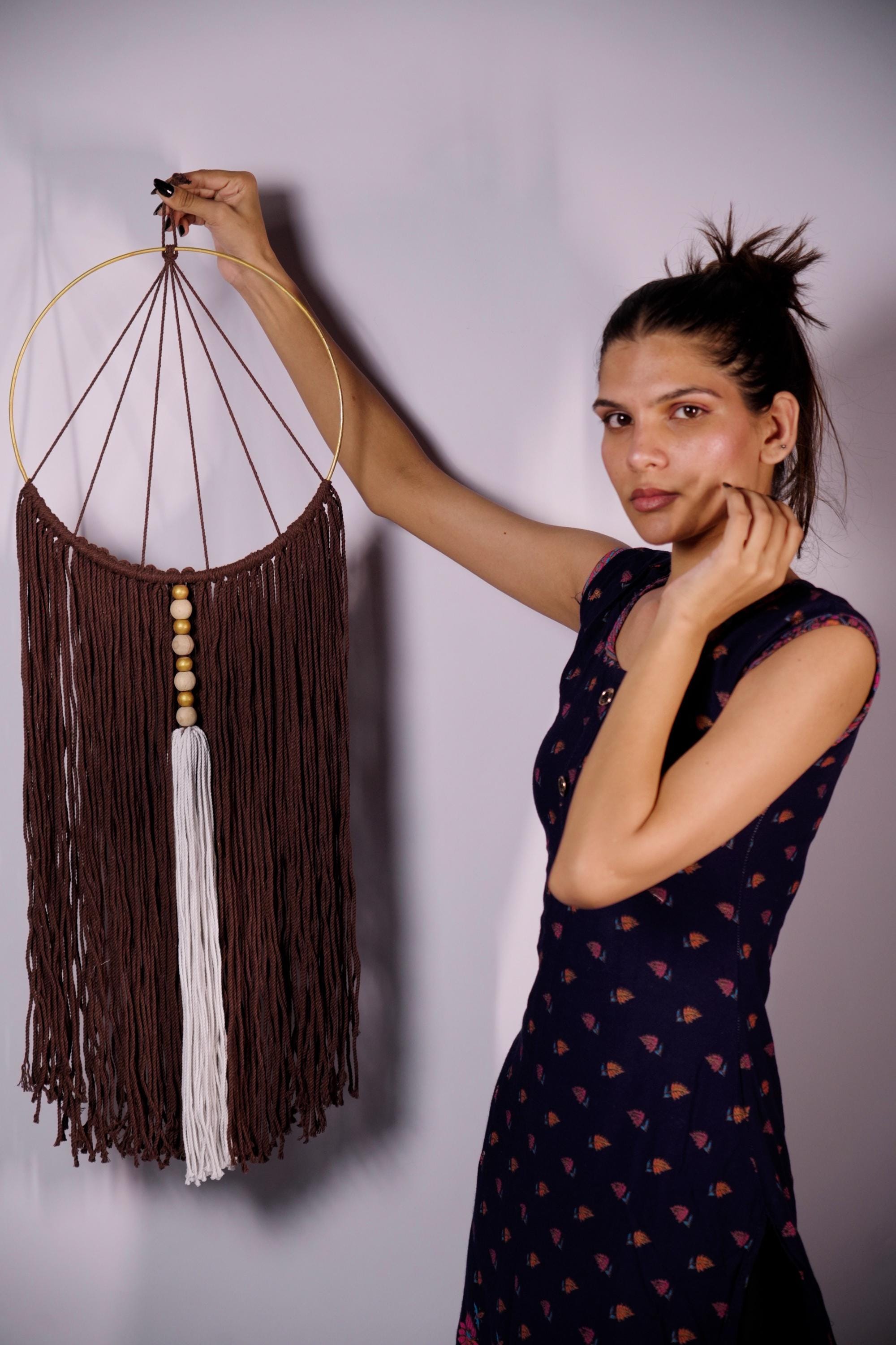 Handmade Macrame Dreamcatcher Wall Hanging | Boho Cotton Wall Decor | Large Dream Catcher | Nursery Bedroom Decor | Housewarming gift
